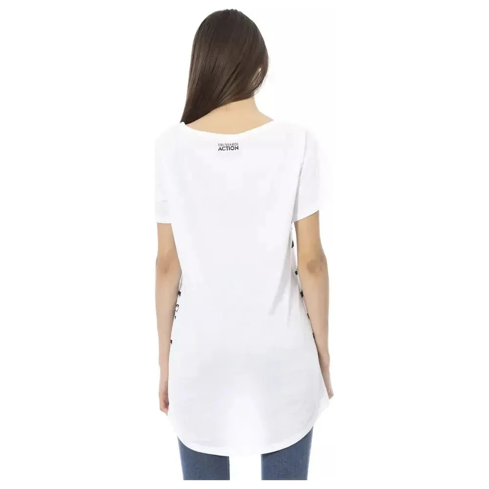 Trussardi Action White Cotton Women T-Shirt TR-23012-M