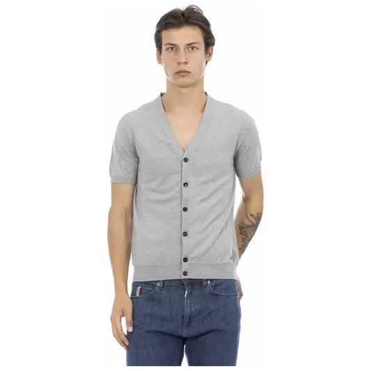 Baldinini Trend Gray Cotton Men's Sweater BA-22906-XL