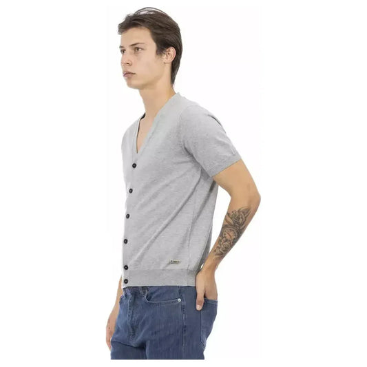 Baldinini Trend Gray Cotton Men's Sweater BA-22906-XL