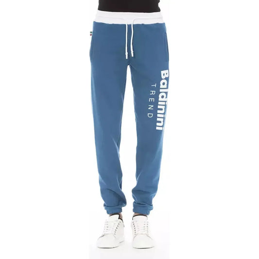 Baldinini Trend Blue Cotton Men's Sport Pant BA-22903-XS