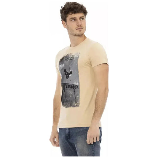 Trussardi Action Beige Cotton Men T-Shirt TR-22897-L