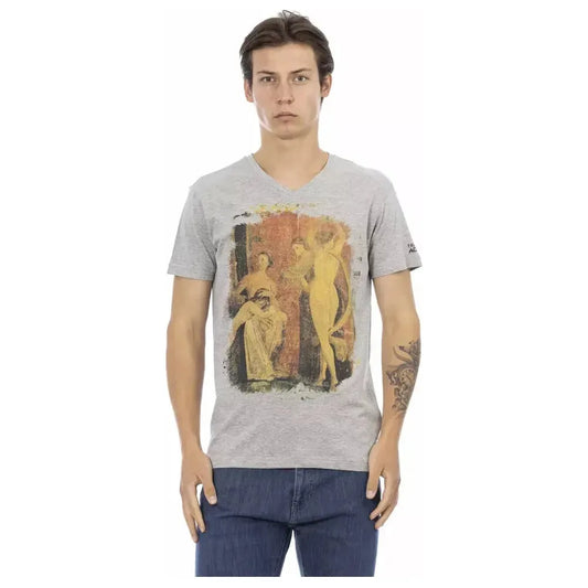 Trussardi Action Gray Cotton Men T-Shirt TR-22880-S