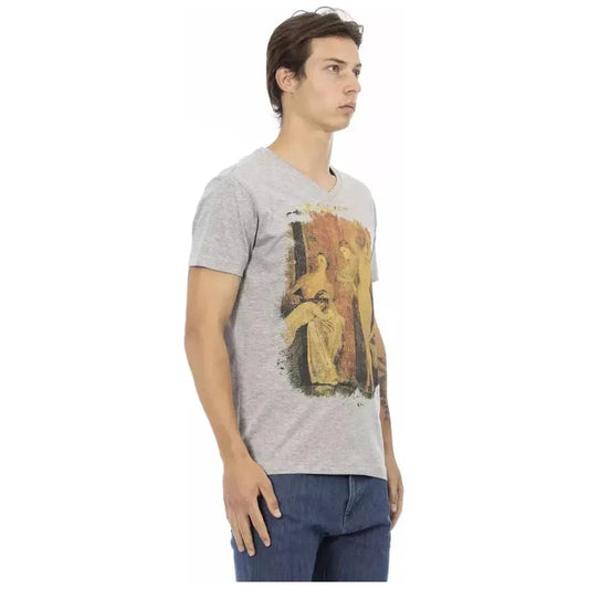 Trussardi Action Gray Cotton Men T-Shirt TR-22880-S