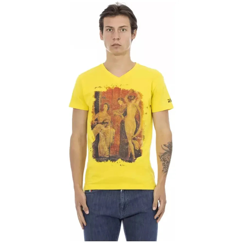 Trussardi Action Yellow Cotton Men T-Shirt TR-22877-S