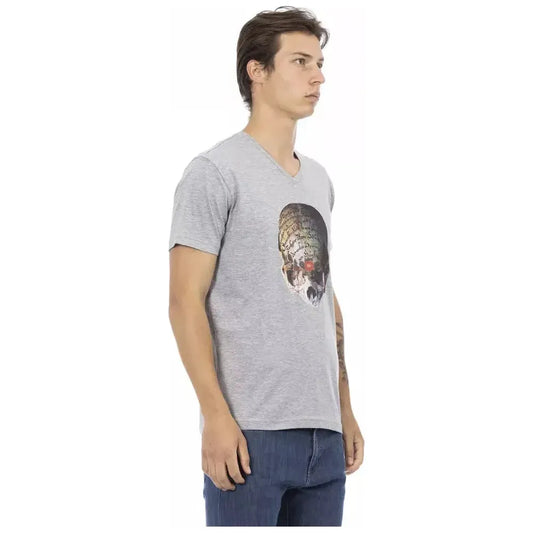 Trussardi Action Gray Cotton Men T-Shirt TR-22861-S