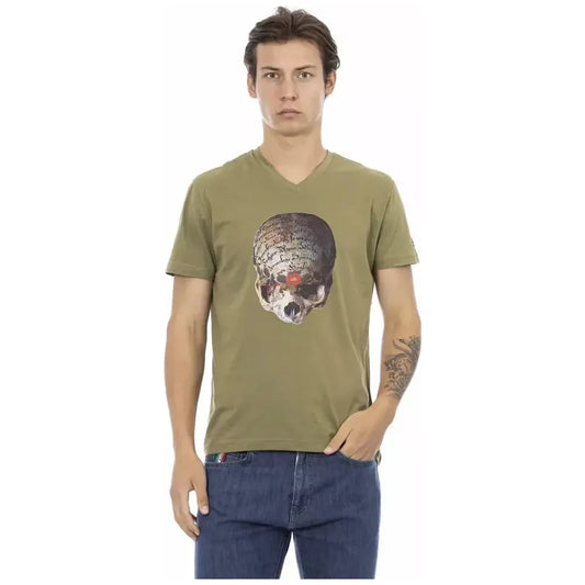 Trussardi Action Green Cotton Men T-Shirt TR-22860-S