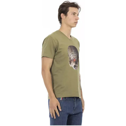 Trussardi Action Green Cotton Men T-Shirt TR-22860-S