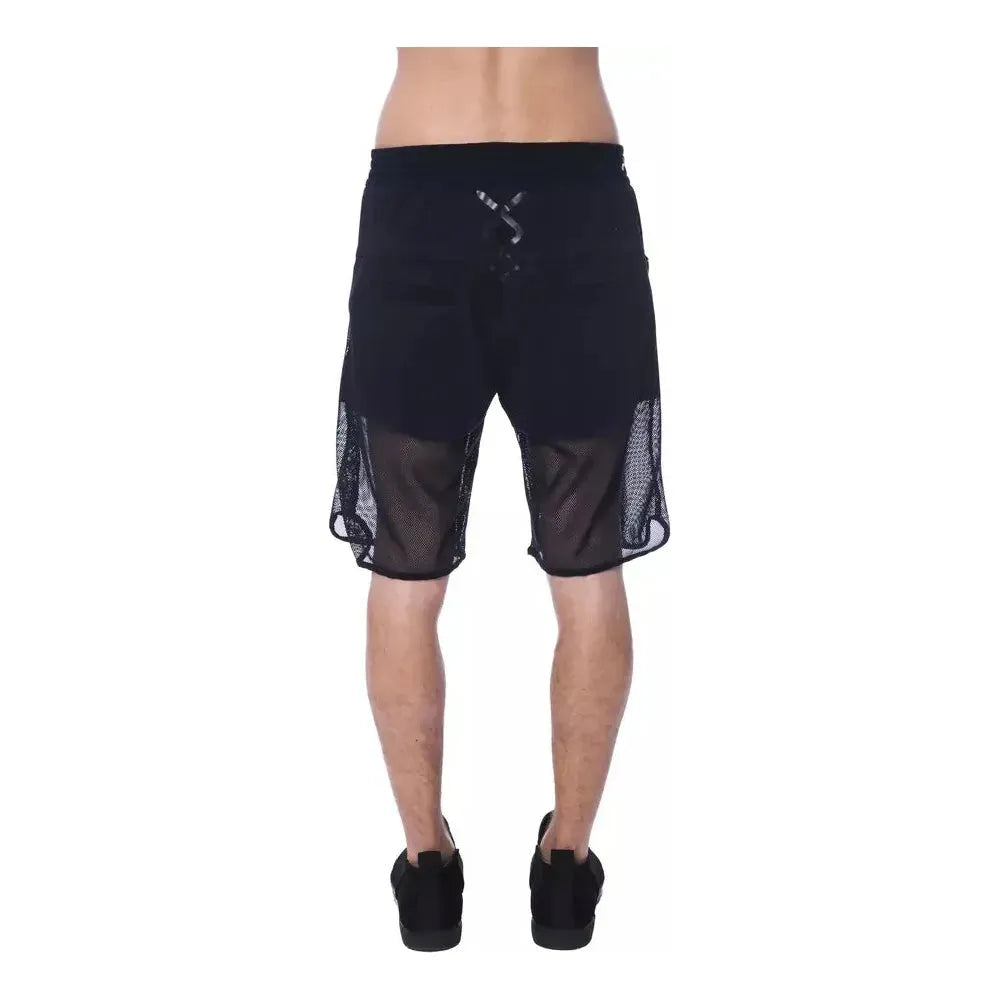 Nicolo Tonetto Black Polyester Men Short NI-13004-XS