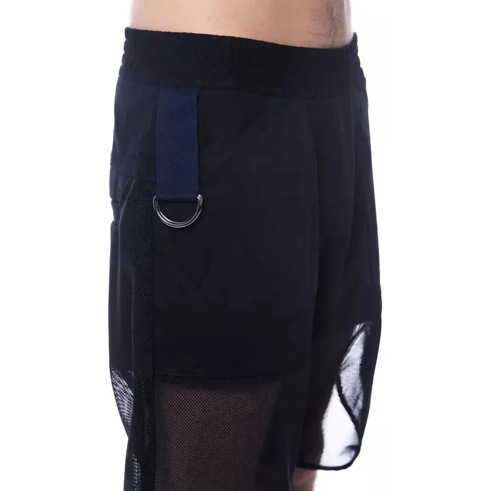 Nicolo Tonetto Black Polyester Men Short NI-13004-XS
