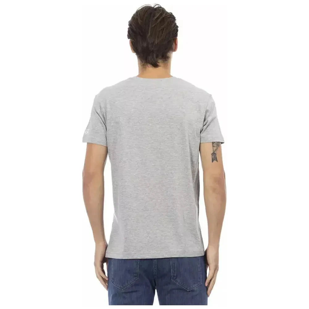 Trussardi Action Gray Cotton Men T-Shirt TR-22854-3XL