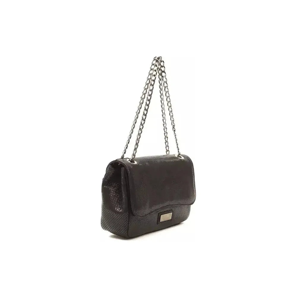 Pompei Donatella Black Leather Crossbody Bag