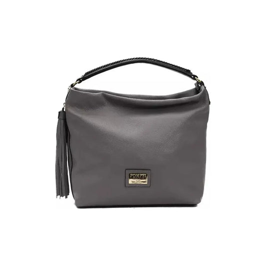 Pompei Donatella Gray Leather Women Shoulder Bag PO-5800