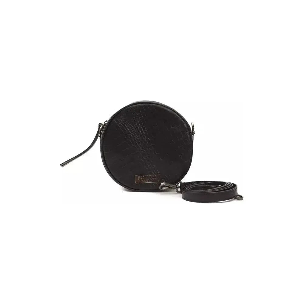 Pompei Donatella Black Leather Crossbody Bag
