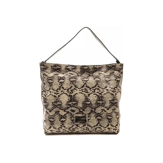 Pompei Donatella Gray Leather Women Shoulder Bag