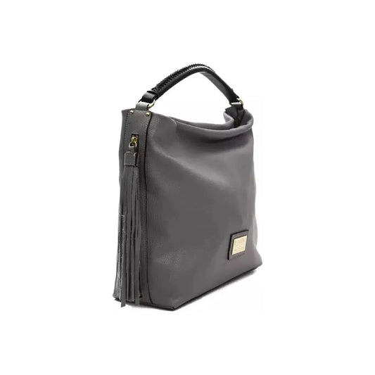 Pompei Donatella Gray Leather Women Shoulder Bag PO-5800