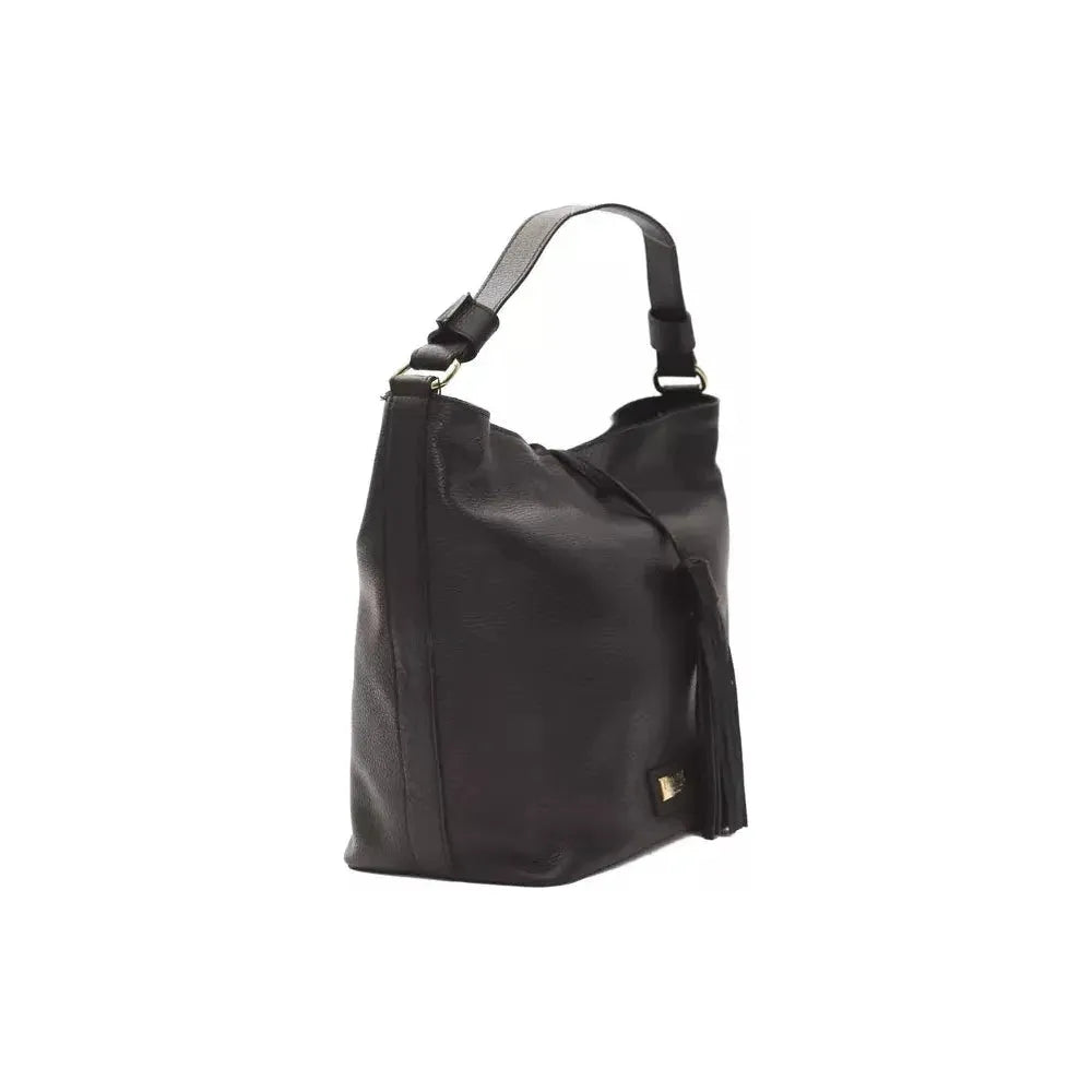 Pompei Donatella Black Leather Shoulder Bag