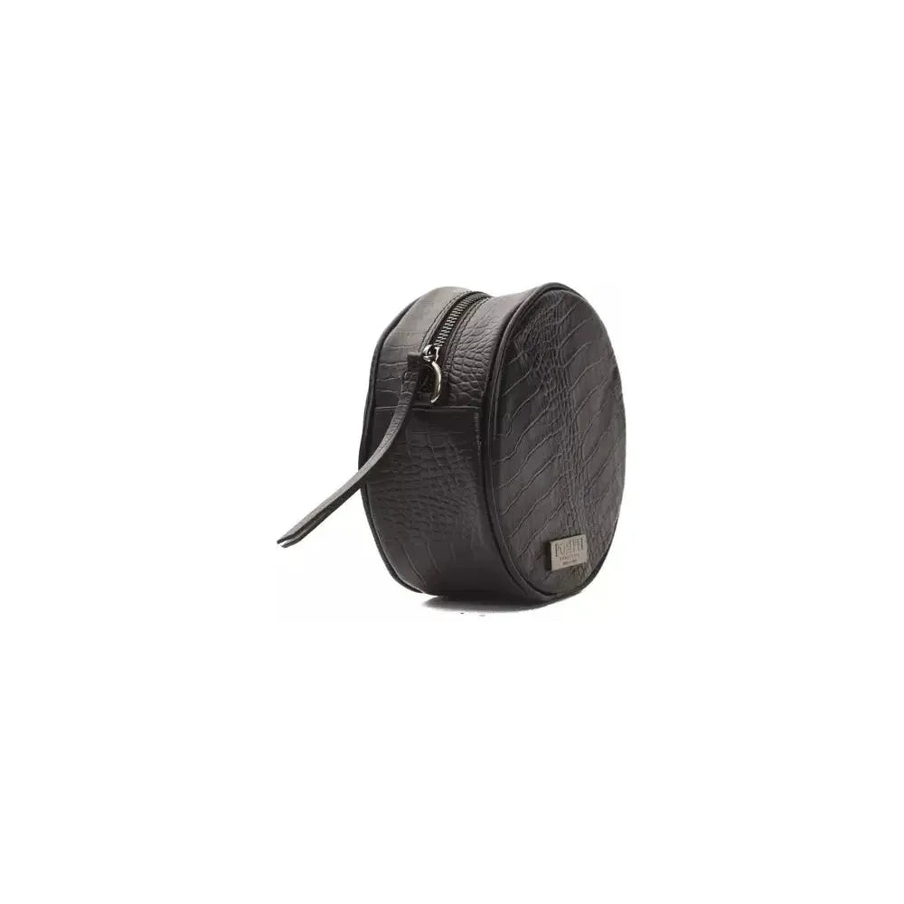 Pompei Donatella Black Leather Crossbody Bag