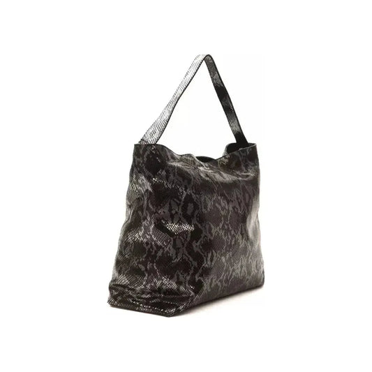 Pompei Donatella Gray Leather Women Shoulder Bag PO-5787