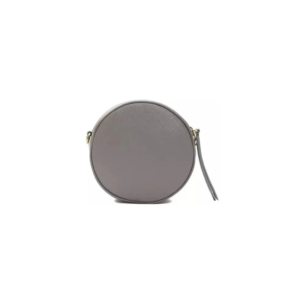 别致的灰色皮革椭圆形斜挎包