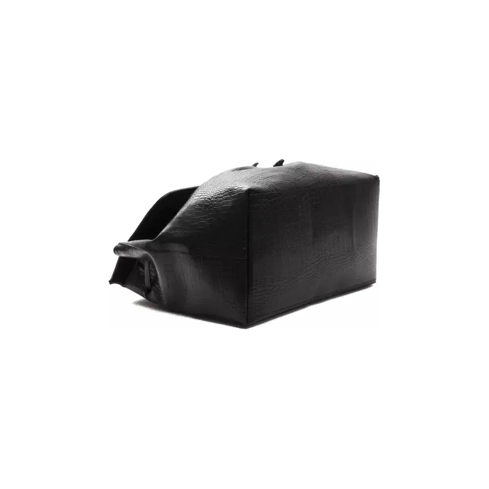 Pompei Donatella Black Leather Shoulder Bag