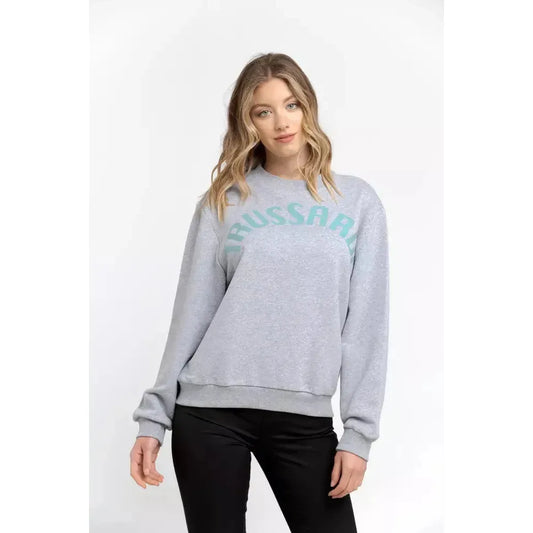 Trussardi Gray Cotton Women Sweatshirt TR-21544-XS