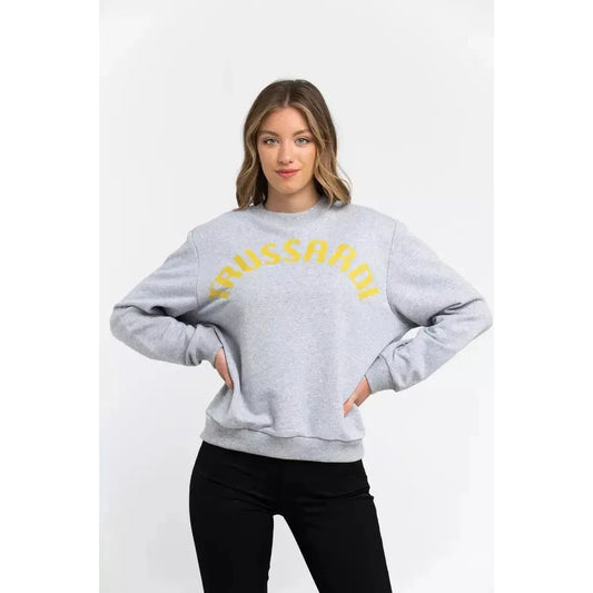 Trussardi Gray Cotton Women Sweatshirt TR-21545-XS
