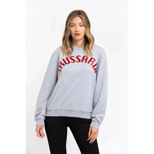Trussardi Gray Cotton Women Sweatshirt TR-21547-XS