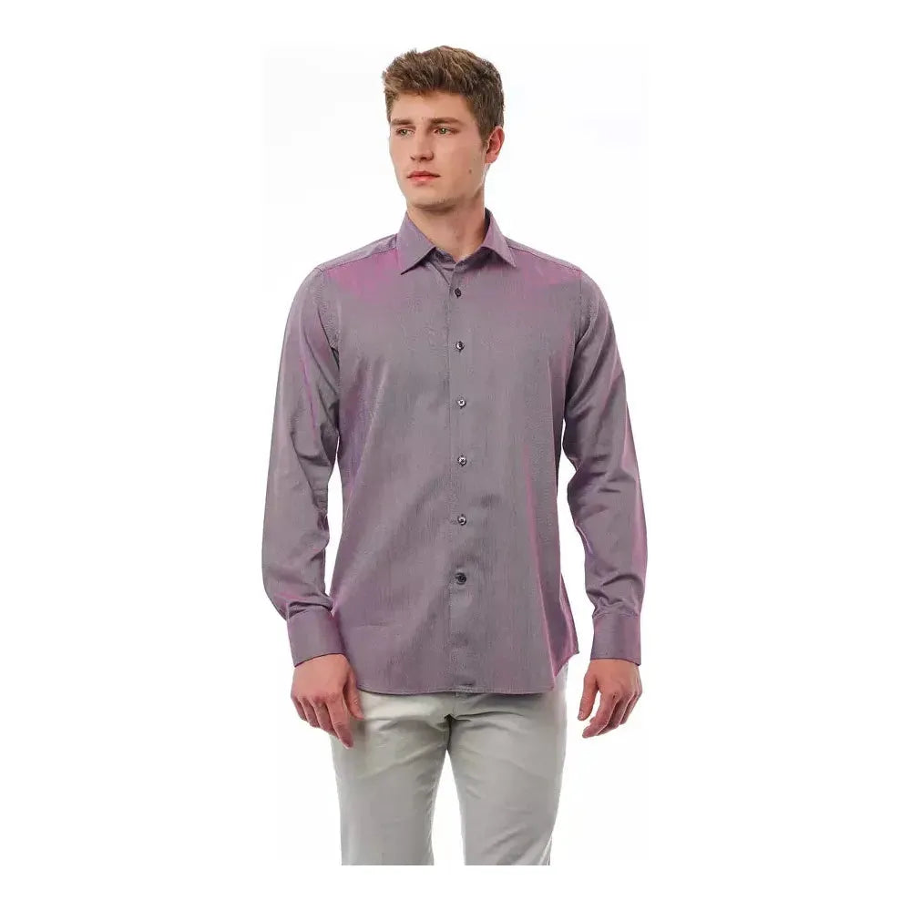 Bagutta Burgundy Cotton Men Shirt BA-21393-S