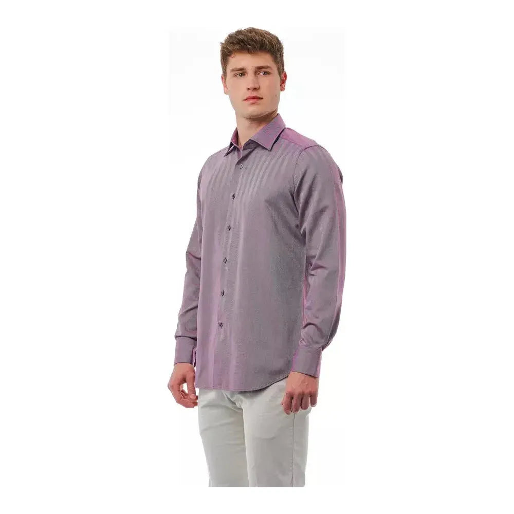 Bagutta Burgundy Cotton Men Shirt BA-21393-S