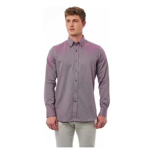 Bagutta Burgundy Cotton Men Shirt BA-21407-L