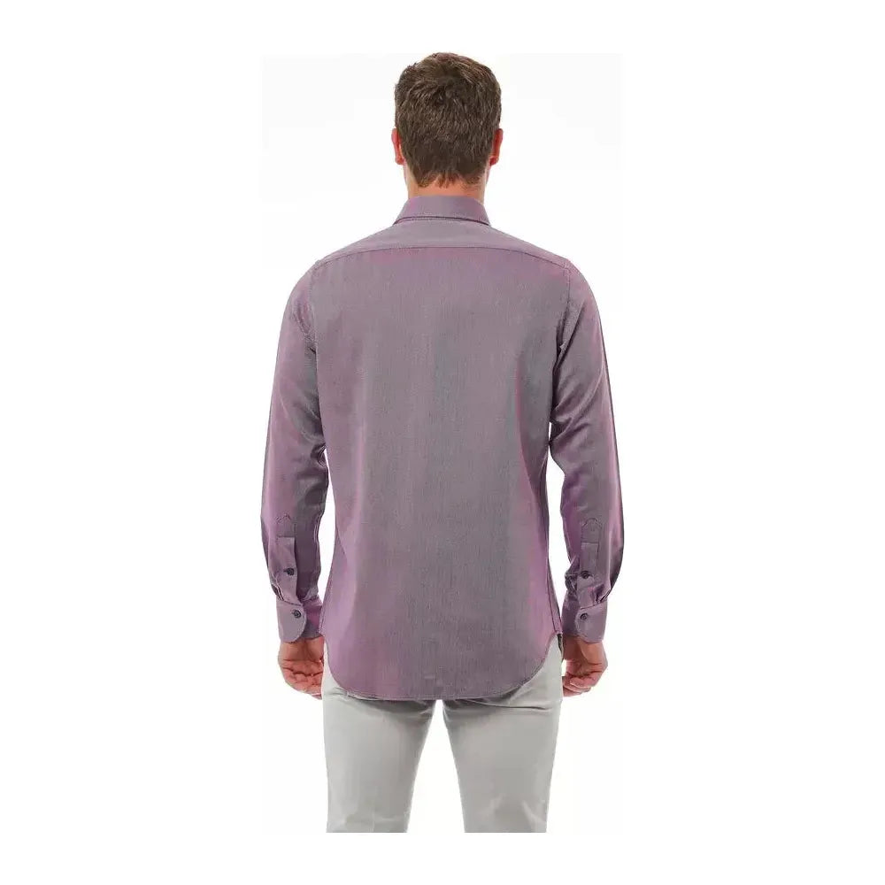 Bagutta Burgundy Cotton Men Shirt BA-21393-S