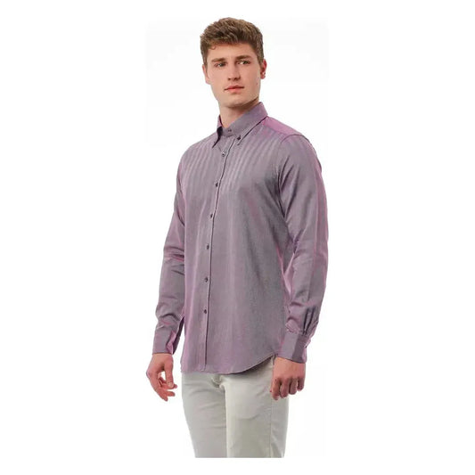 Bagutta Burgundy Cotton Men Shirt BA-21407-L