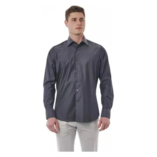 Bagutta Gray Cotton Men Shirt BA-20985-XXL