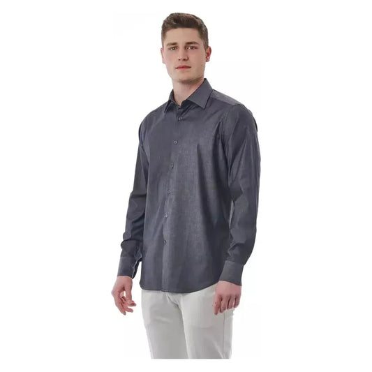 Bagutta Gray Cotton Men Shirt BA-20985-XXL