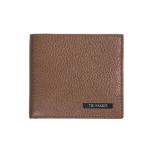 Trussardi Brown Leather Men Wallet TR-20726