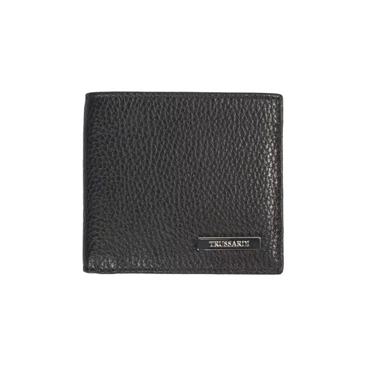 Trussardi Black Leather Men Wallet TR-20725
