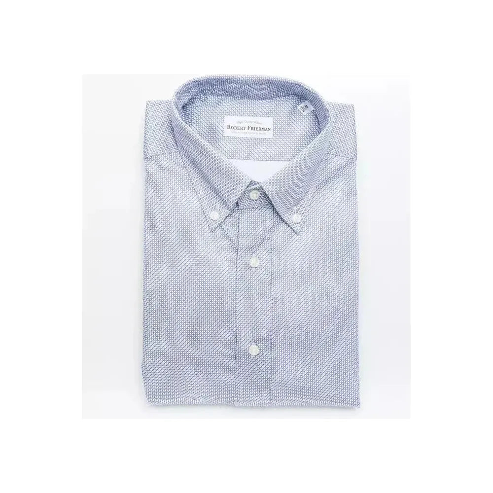 Robert Friedman Light Blue Cotton Men Shirt RO-20461-M