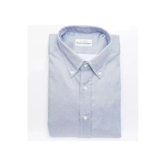 Robert Friedman Light Blue Cotton Men Shirt RO-20461-M