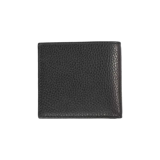 Trussardi Black Leather Men Wallet TR-20725
