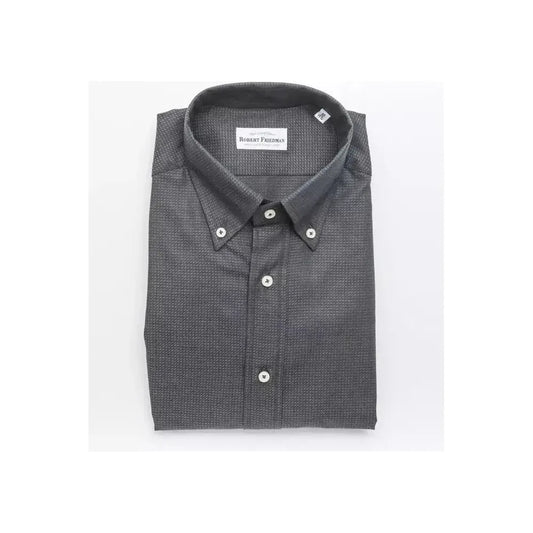 Robert Friedman Green Cotton Men Shirt RO-20457-M