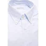 Robert Friedman Light Blue Cotton Men Shirt RO-20467-M