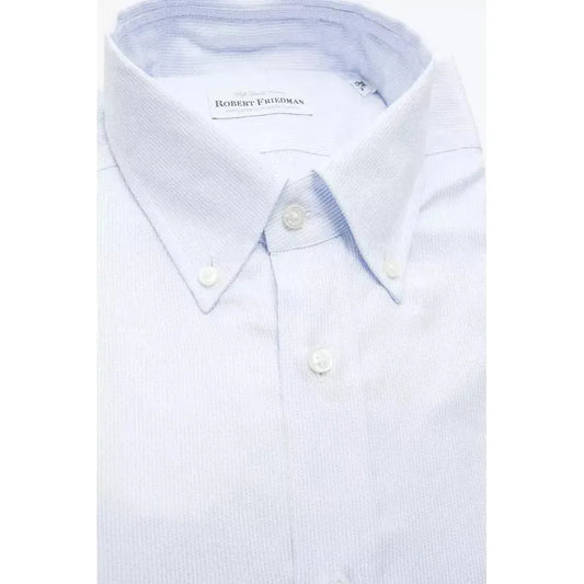 Robert Friedman Light Blue Cotton Men Shirt RO-20467-M