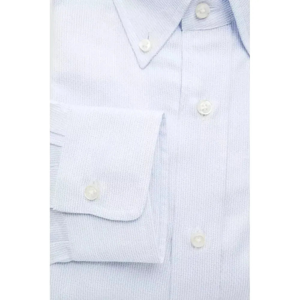 Robert Friedman Light Blue Cotton Men Shirt RO-20467-M
