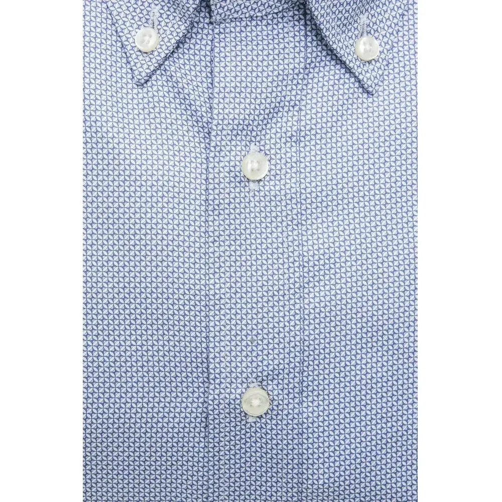 Robert Friedman Light Blue Cotton Men Shirt RO-20461-M