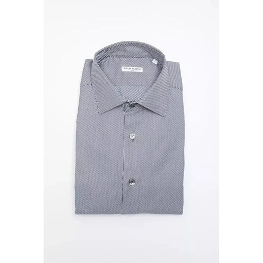Robert Friedman Blue Cotton Men's Shirt RO-20391-M