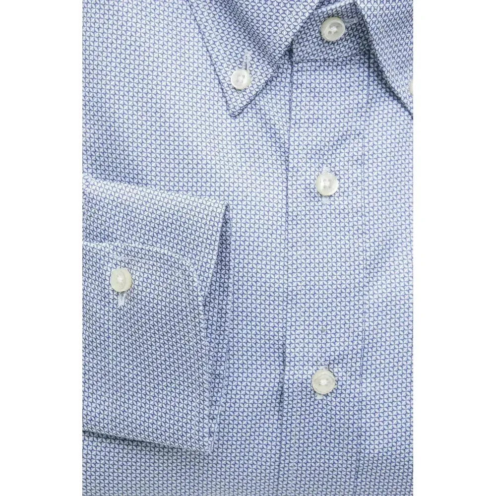 Robert Friedman Light Blue Cotton Men Shirt RO-20461-M