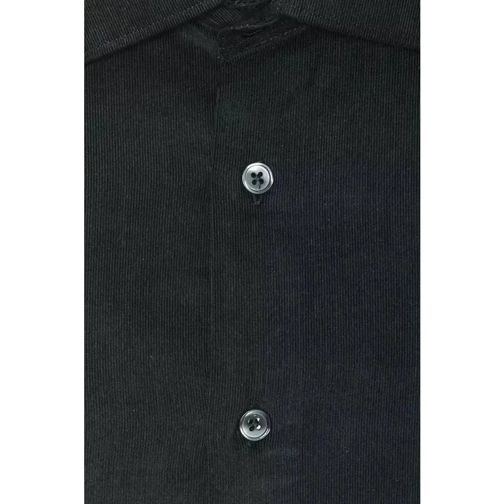 Robert Friedman Black Cotton Men Shirt RO-20359-M