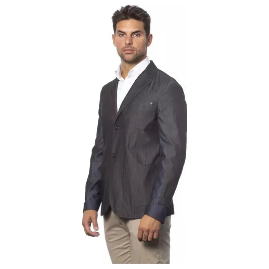 Verri Gray Cotton Men Blazer VE-18304-IT48 | M