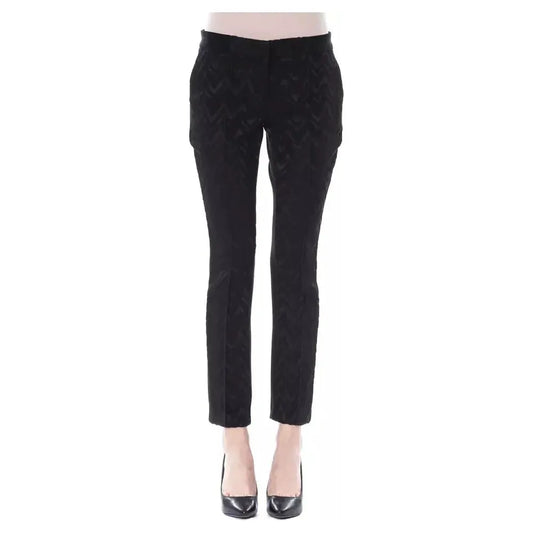 BYBLOS Black Marabou Women Pants BY-17643-IT40|S