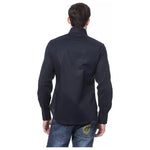 Billionaire Italian Couture Blue Cotton Men Shirt BI-17321-L